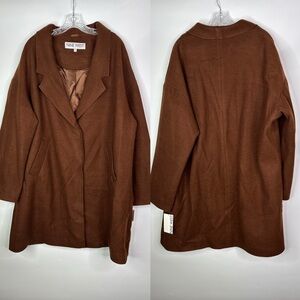 Nine West Women's Rust Brown Wool Blend Peacoat Size XXL NWT